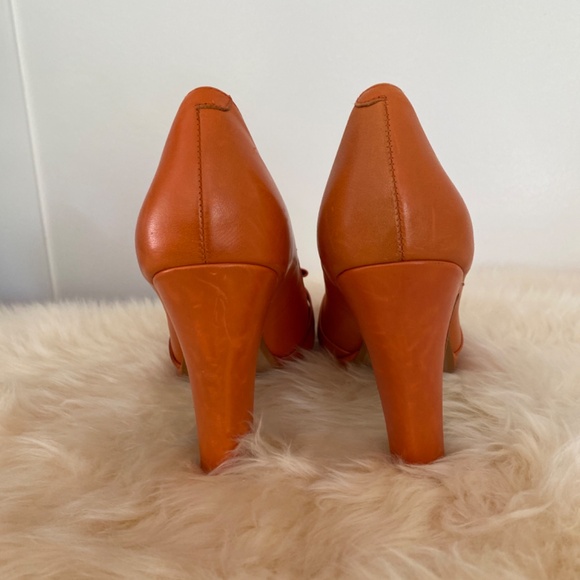 Miss Albright Orange Leather Heels from Anthropologie Sz 7 - Picture 4 of 5